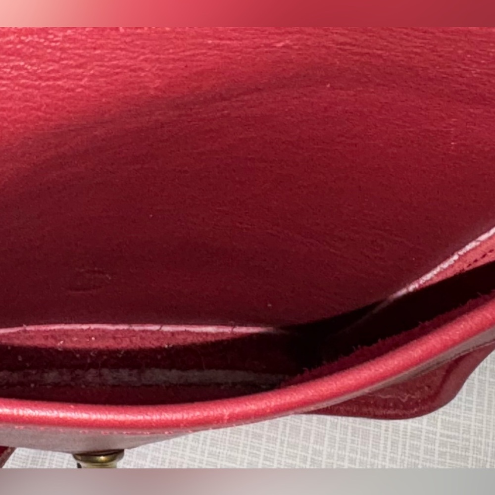 Coach Vintage from 1994 Station bag Red Leather Crossbody Bag L4C-5130 - Picture 10 of 11